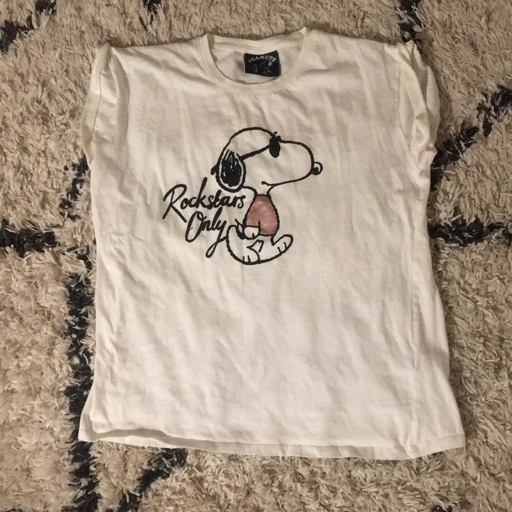 NWOT Cotton On Snoopy Relaxed Roll Sleeve Tee